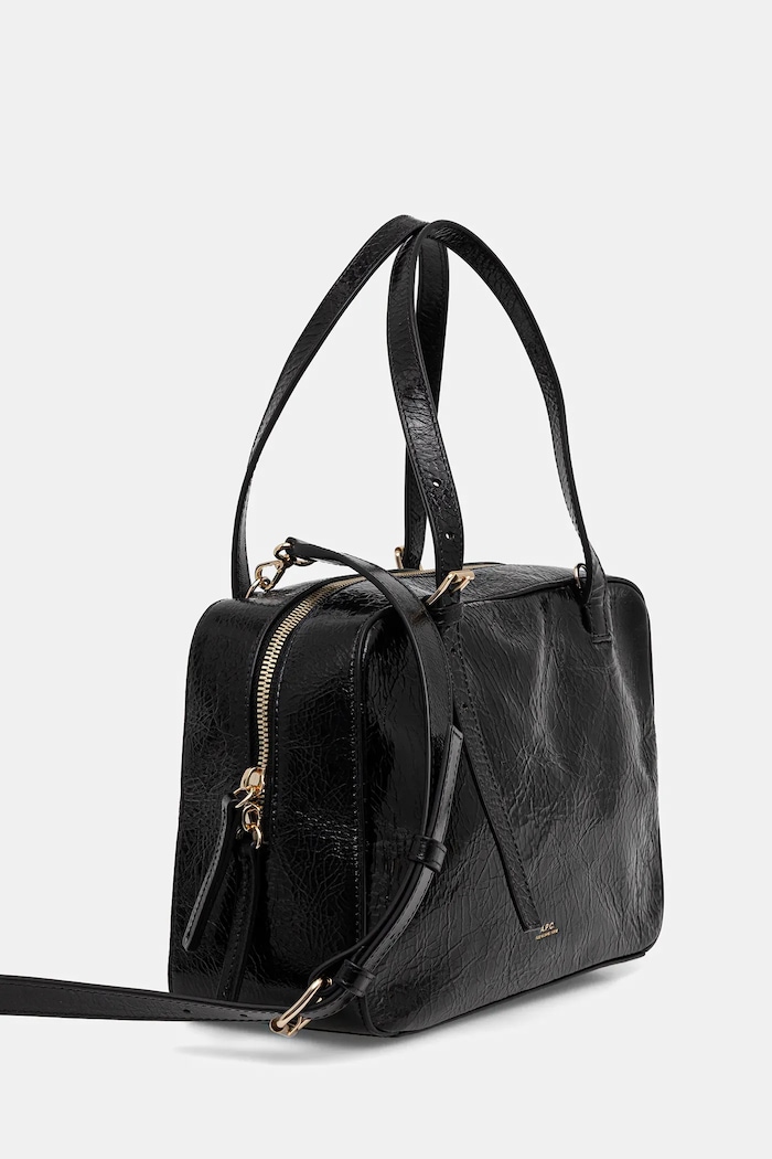 A.P.C. Geantă de piele sac virginie box PXCCK.F67017 negru AW25