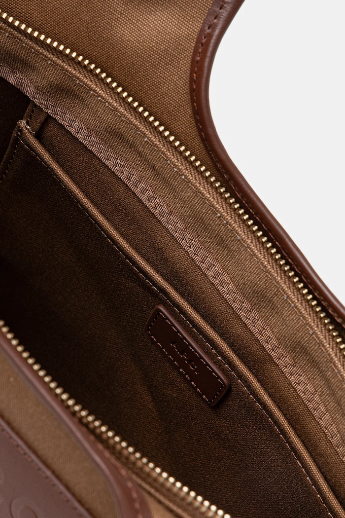 A.P.C. geantă de bumbac cabas harper mini COHKF.F67039 maro