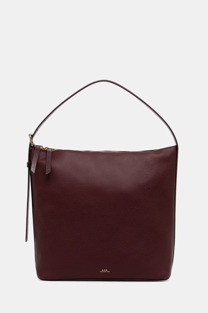 A.P.C. geantă tote pentru femei din piele sac vera burgundia PXCBL.F61902