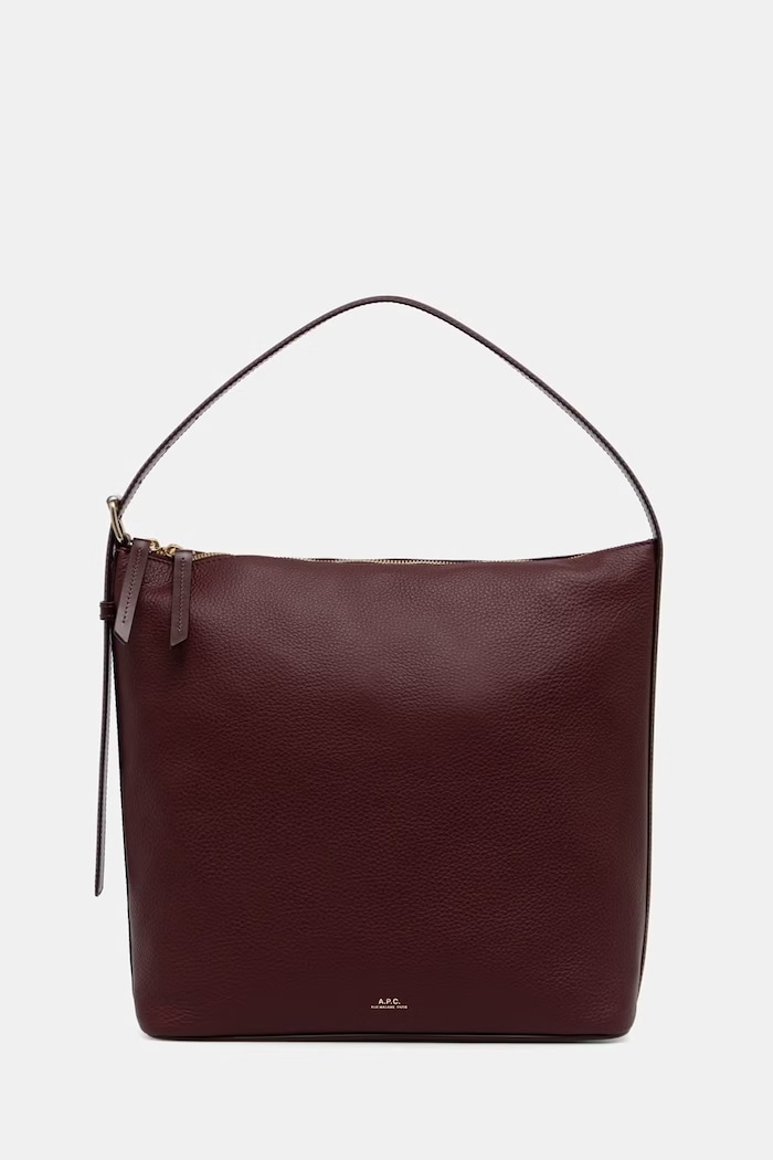 A.P.C. geantă tote pentru femei din piele sac vera burgundia PXCBL.F61902