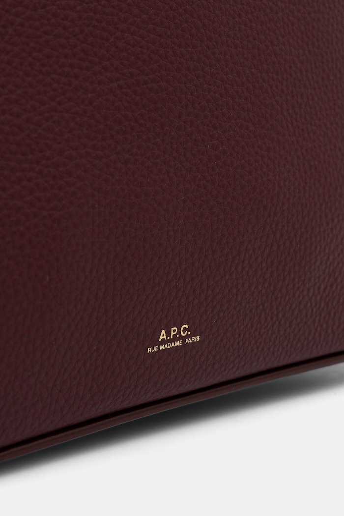 A.P.C. geantă tote pentru femei din piele sac vera burgundia PXCBL.F61902