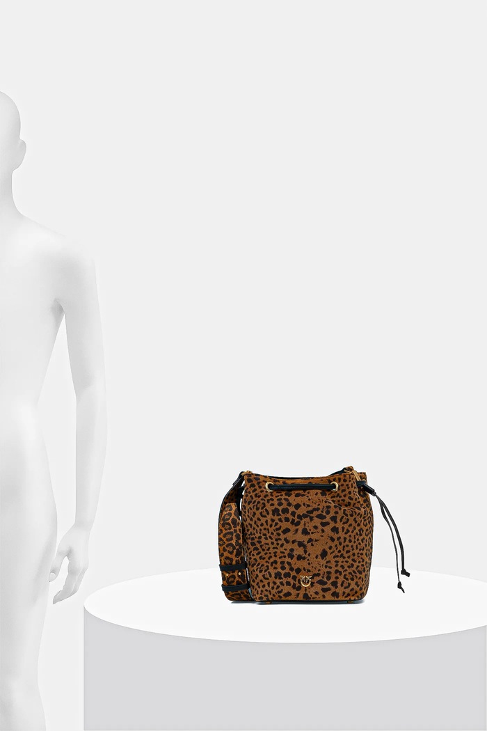 Semišová kabelka Pinko Leopard print 104303.A32A