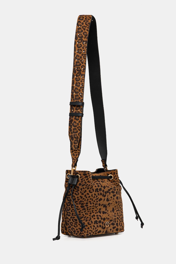 Semišová kabelka Pinko Leopard print 104303.A32A hnedá AA00