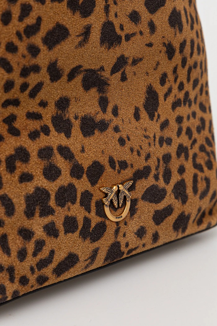 Doplnky Semišová kabelka Pinko Leopard print 104303.A32A hnedá