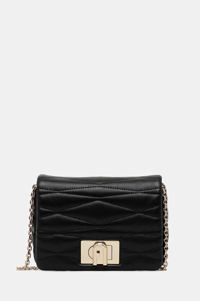 Furla poșetă de piele uni negru WE00735.BX3221.O6000