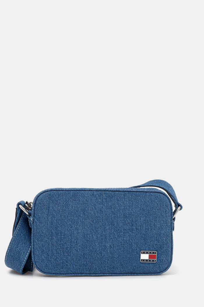 Džínsová taška Tommy Jeans jednofarebný tmavomodrá AW0AW17874