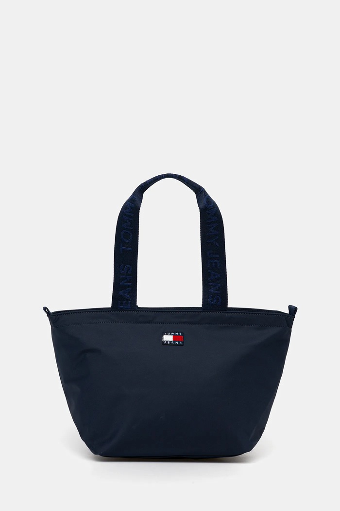 Τσάντα Tommy Jeans υφασμάτινο σκούρο μπλε AW0AW17890