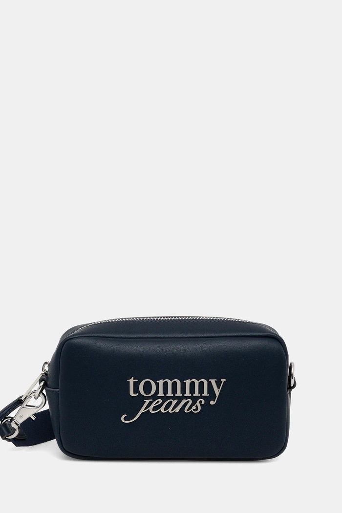 Τσάντα Tommy Jeans απομίμηση λείου δέρματος σκούρο μπλε AW0AW17897