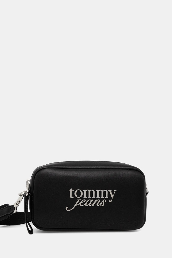 Τσάντα Tommy Jeans απομίμηση λείου δέρματος μαύρο AW0AW17897