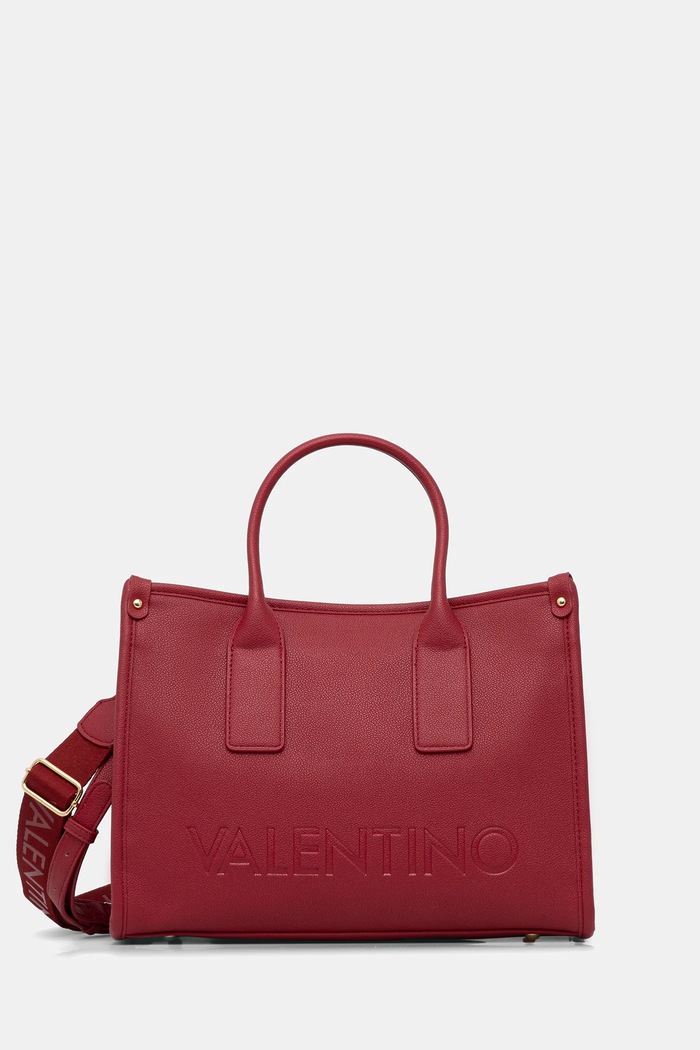 Torbica Valentino Bags Imitacija zrnatega usnja bordo VBS9EO04