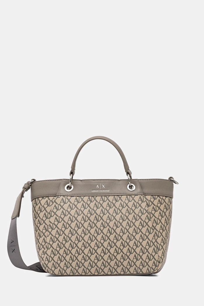 Torbica Armani Exchange Imitacija zrnatega usnja bež XW000393.AF17145