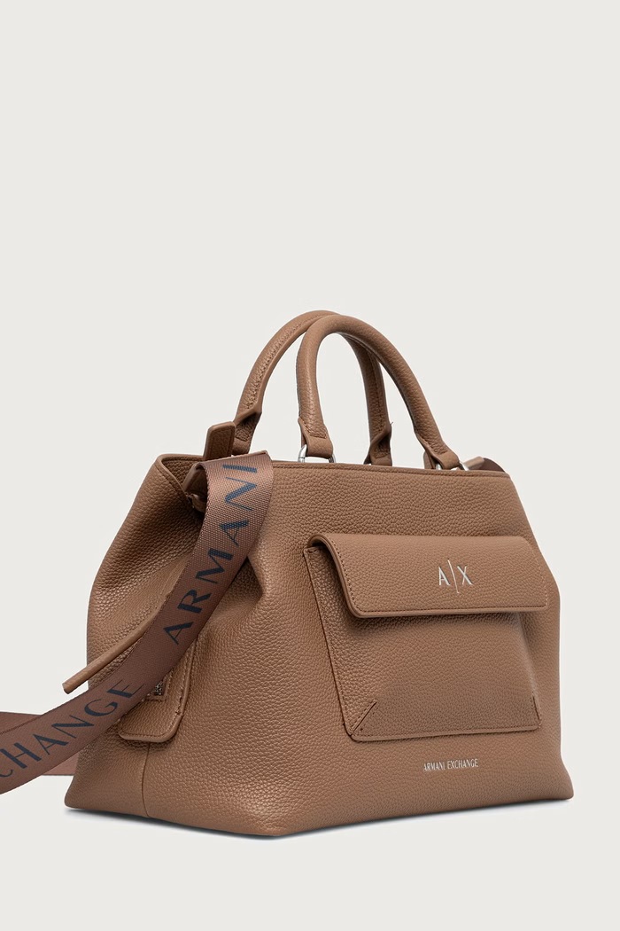 Armani Exchange torebka damska z imitacji skóry XW001545.AF17019 beżowy AA00