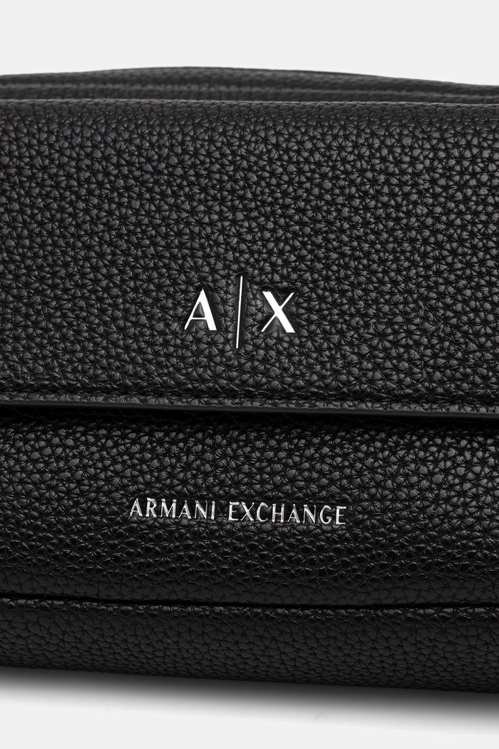 Armani Exchange geantă poștaș femei cu imitație de piele negru XW001547.AF17019
