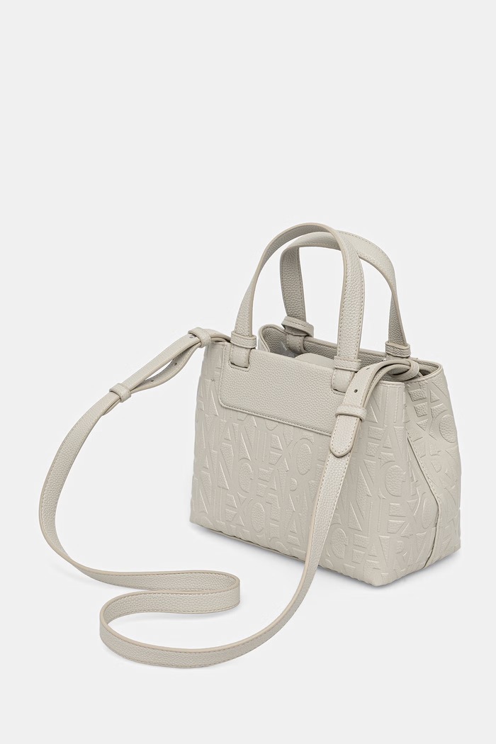 Accesorii Armani Exchange tote bag pentru femei, din imitație de piele XW001576.AF15774 bej