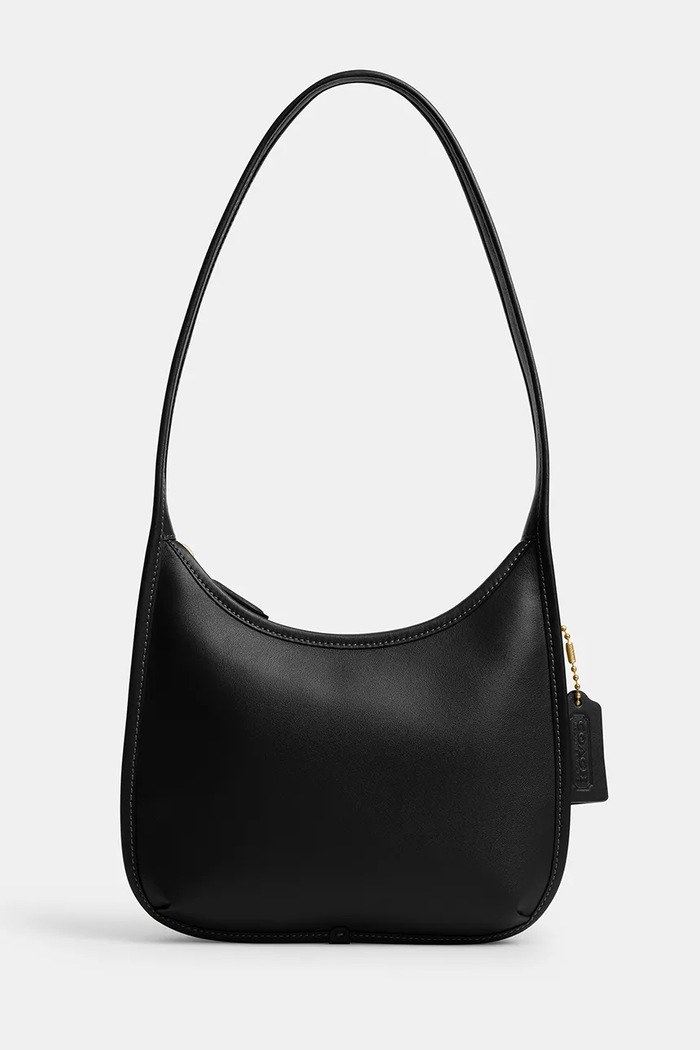 Coach torebka skórzana Curve Zip Bag skóra licowa czarny CAF11