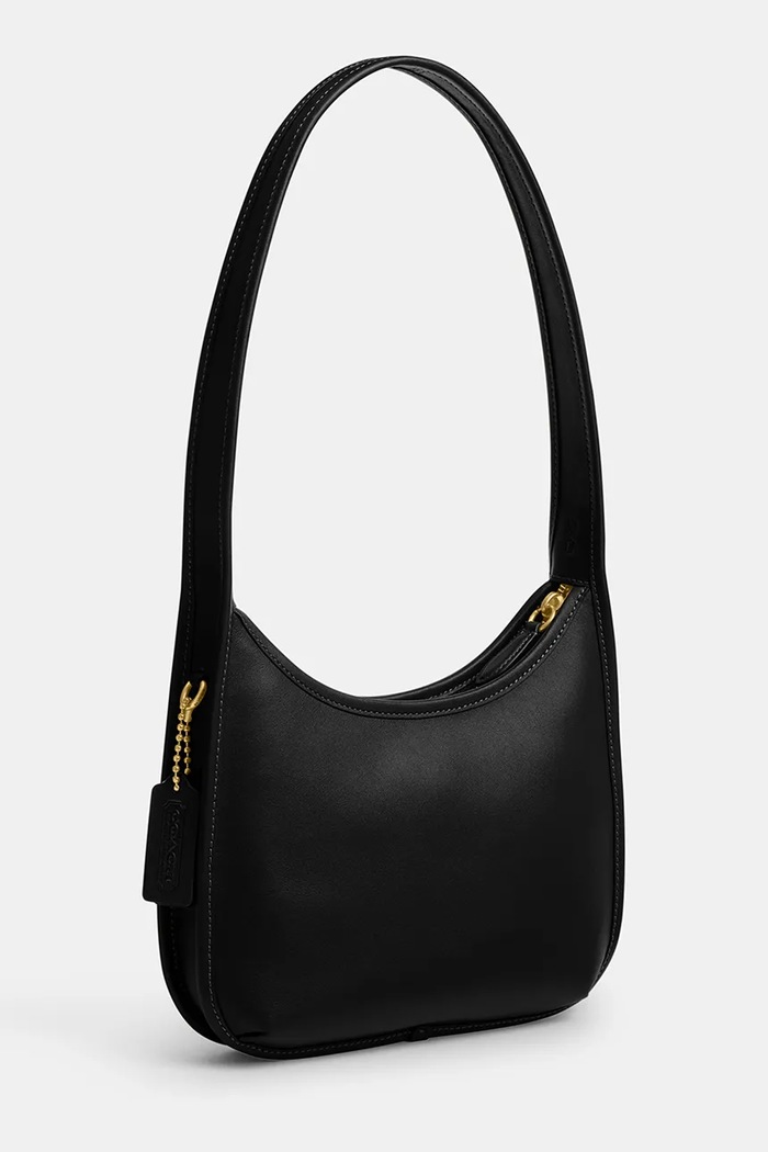Akcesoria Coach torebka skórzana Curve Zip Bag CAF11 czarny