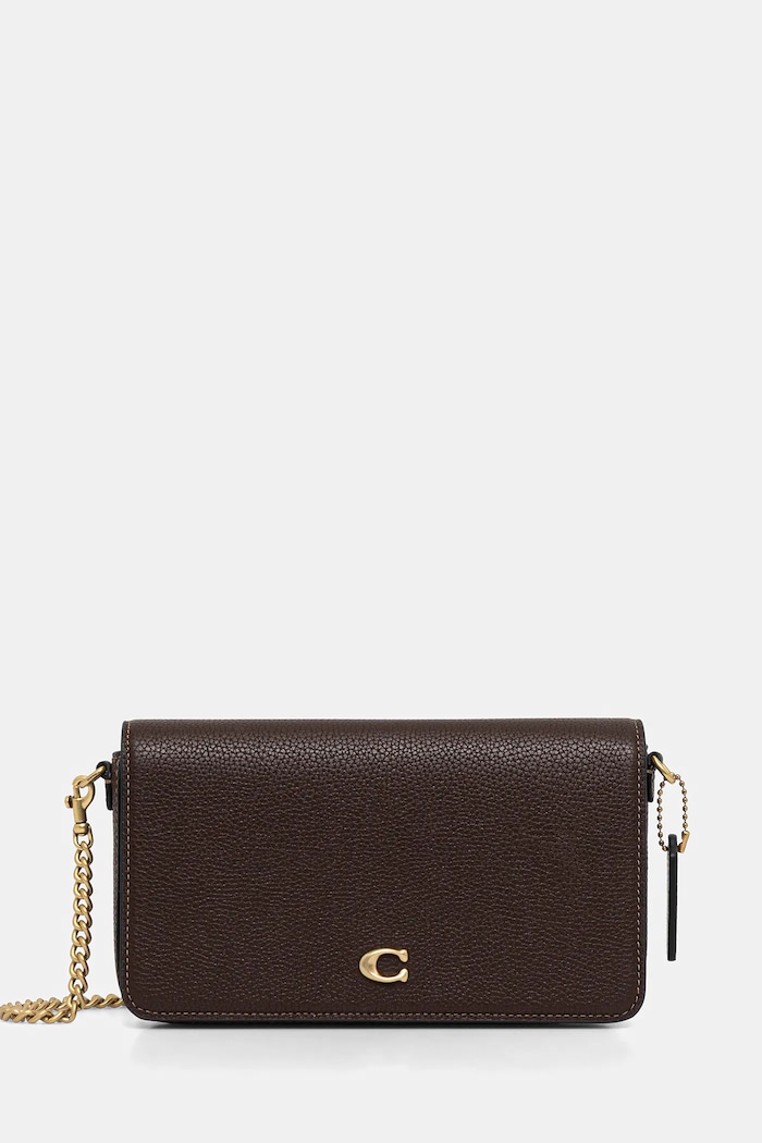 Kožená kabelka Coach Mila Crossbody Bag With Signature Canvas přírodní kůže hnědá CAO01