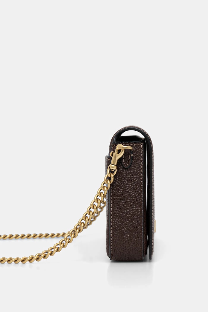 Doplňky Kožená kabelka Coach Mila Crossbody Bag With Signature Canvas CAO01 hnědá