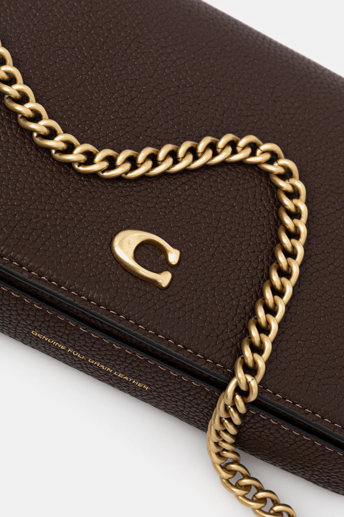 Kožená kabelka Coach Mila Crossbody Bag With Signature Canvas hnědá CAO01