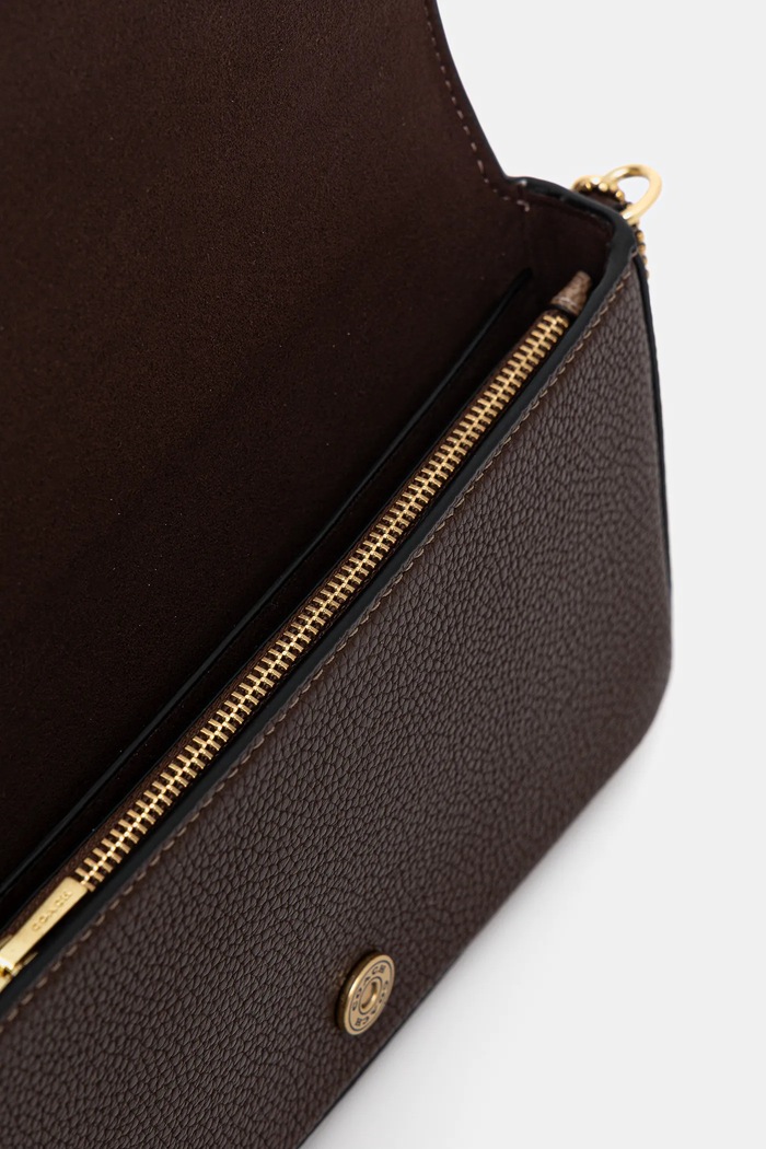 Kožená kabelka Coach Mila Crossbody Bag With Signature Canvas CAO01 hnědá