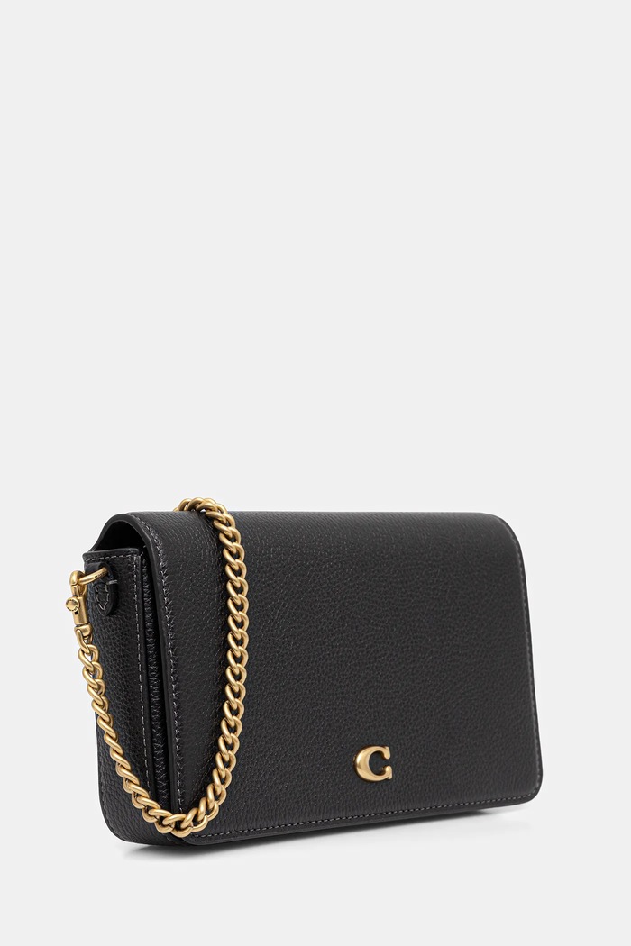 Coach torebka skórzana Mila Crossbody Bag With Signature Canvas CAO01 czarny AW25