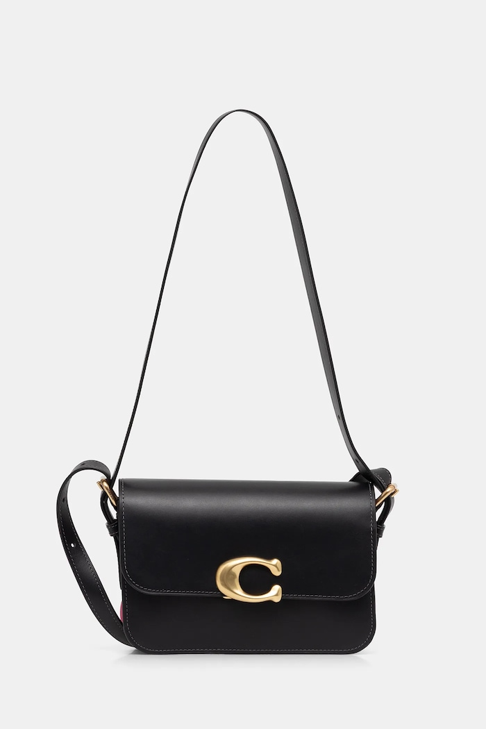 Coach torebka skórzana Sage Shoulder Bag skóra licowa czarny CAM17
