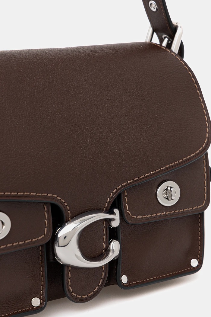 Аксессуары Кожаная сумочка Coach Cargo Turnlock Soft Tabby CU124 коричневый
