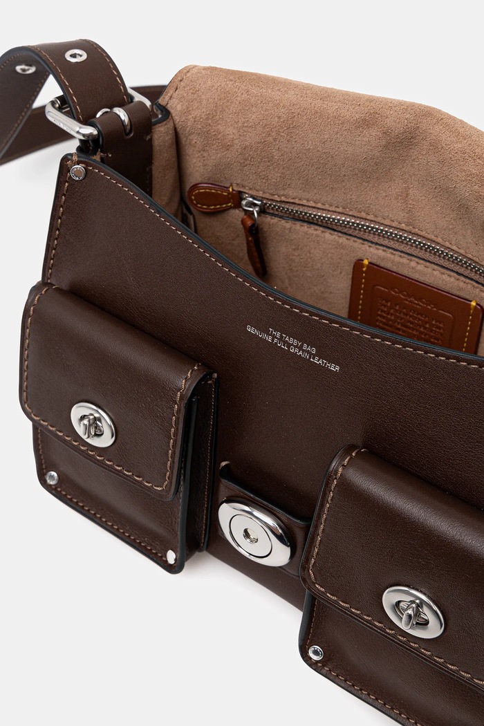 Кожаная сумочка Coach Cargo Turnlock Soft Tabby CU124