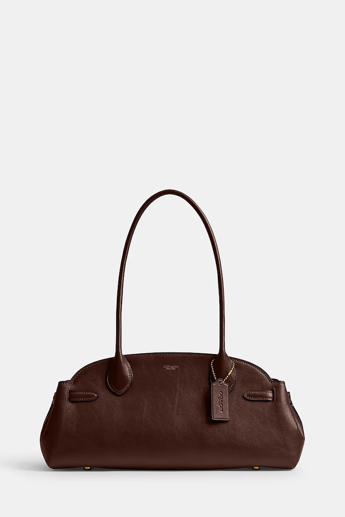 Coach torebka skórzana Empire Carryall Bag 34 skóra licowa brązowy CCM57