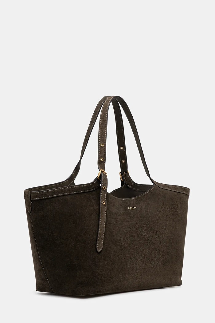 Coach Geantă de mână din piele întoarsă Gramercy Tote Bag CBN47 verde AW25