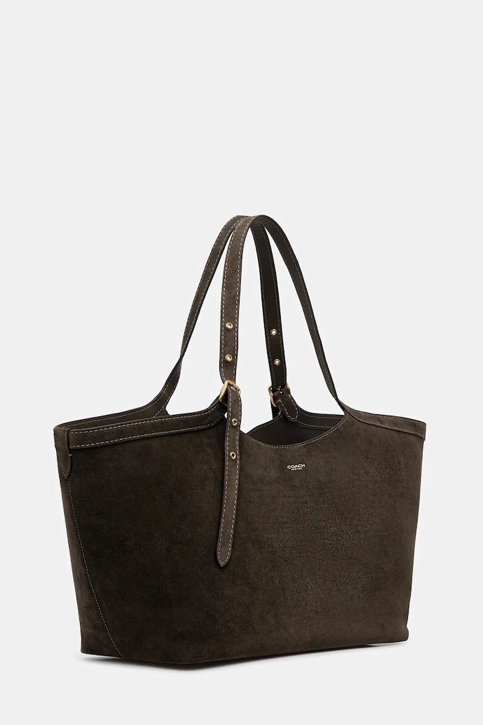 Coach Geantă de mână din piele întoarsă Gramercy Tote Bag CBN47 verde AW25