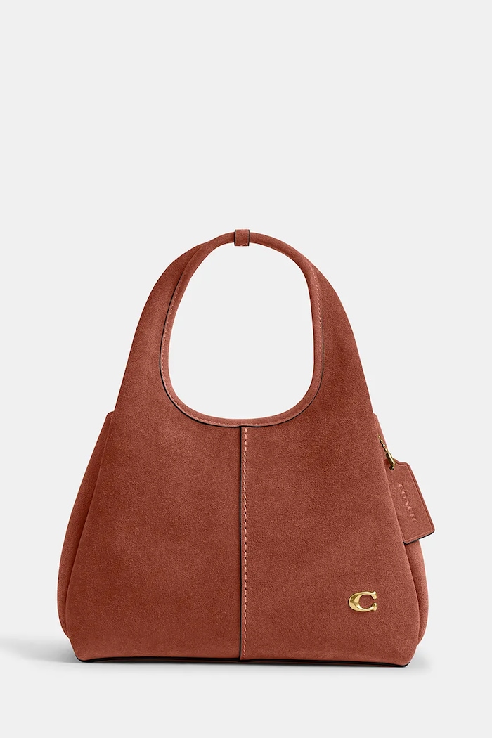 Coach Suade Lana Shoulder Bag 23 crossbody kabelka dámská semišová hnědá CBZ95