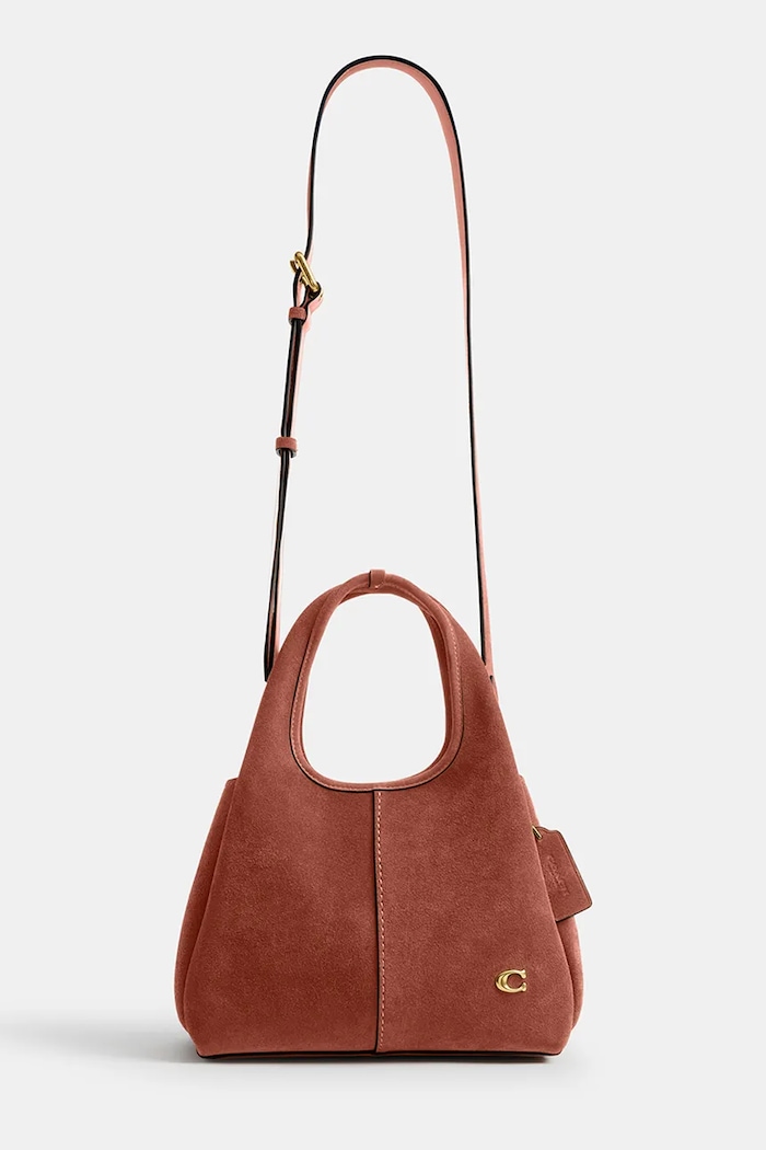 Doplňky Coach Suade Lana Shoulder Bag 23 crossbody kabelka dámská semišová CBZ95 hnědá