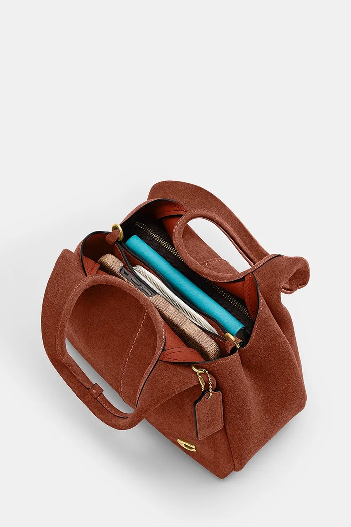 Coach Suade Lana Shoulder Bag 23 crossbody kabelka dámská semišová CBZ95 hnědá