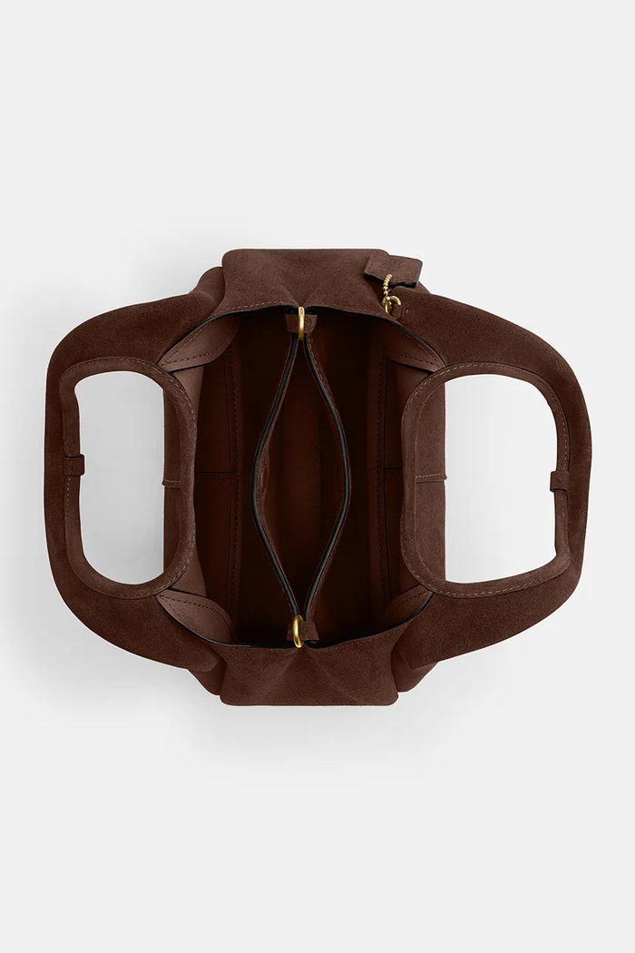 Torebka crossbody damska zamszowa Suade Lana Shoulder Bag 23 Coach brązowy CBZ95