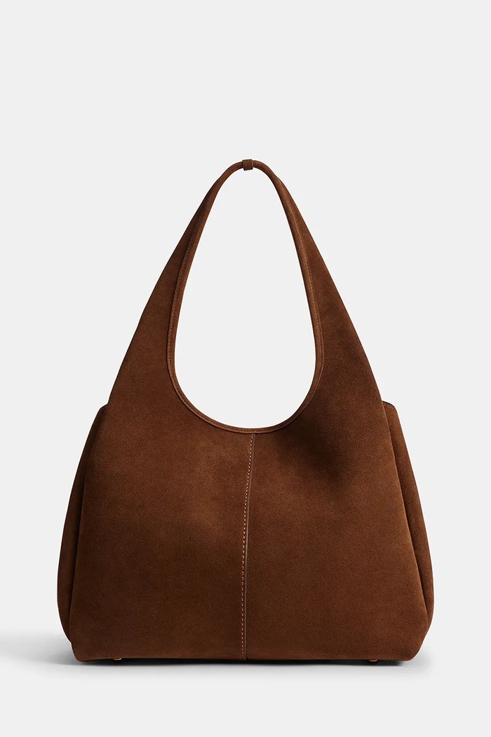 Coach torebka zamszowa Lana CBZ96 brązowy AW25
