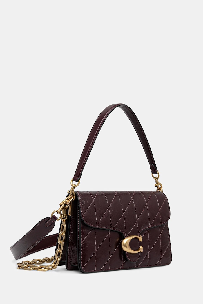 Kožená kabelka Coach Chain Tabby Shoulder Bag With Quilting CAF55 fialová AA00
