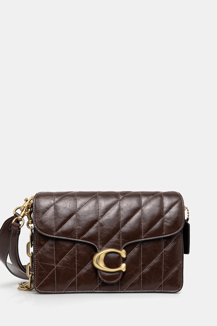 Kožená kabelka Coach Tabby Shoulder Bag With Quilting hladký hnědá CAF55