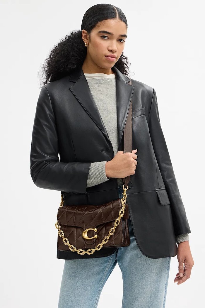 Coach torebka skórzana Chain Tabby Shoulder Bag With Quilting CAF55