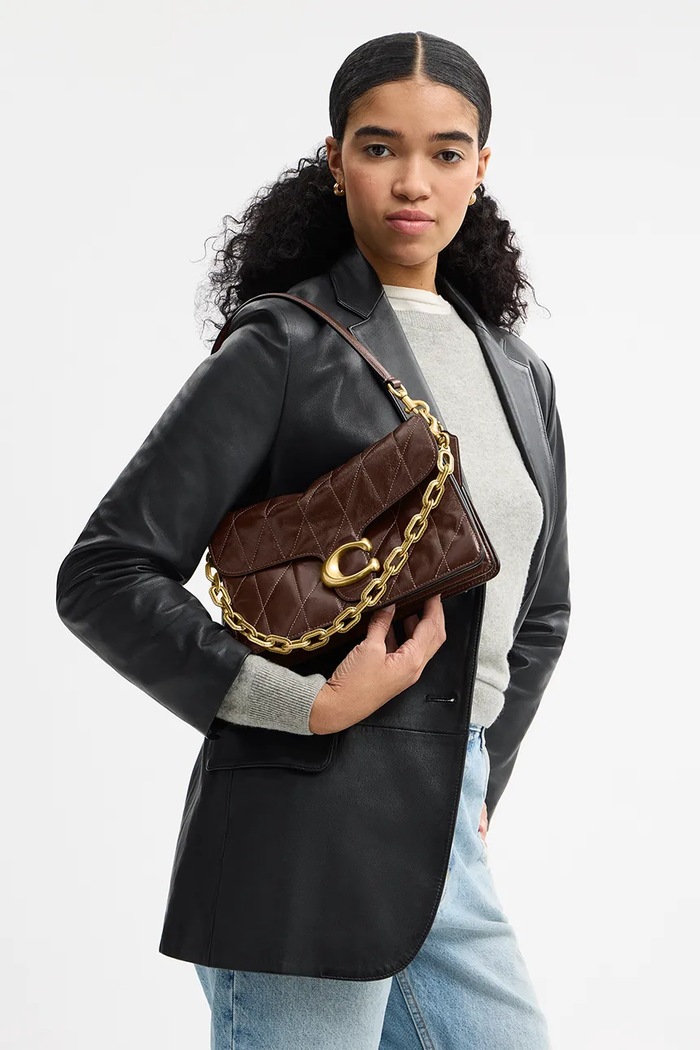 Coach torebka skórzana Chain Tabby Shoulder Bag With Quilting CAF55