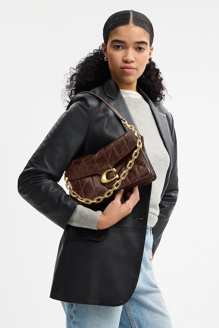 Coach torebka skórzana Chain Tabby Shoulder Bag With Quilting CAF55