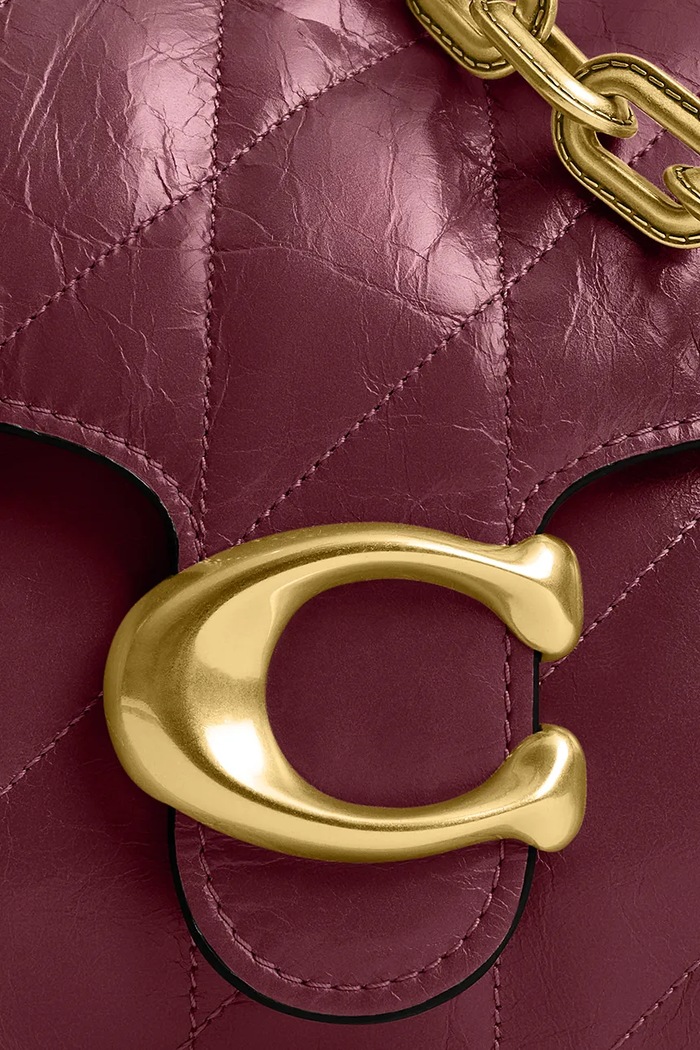Coach Torebka bagietka damska skórzana Chain Tabby Shoulder Bag With Quilting CAF55