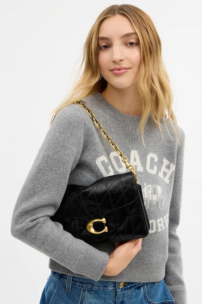Coach torebka skórzana Chain Tabby Shoulder Bag With Quilting CAF55