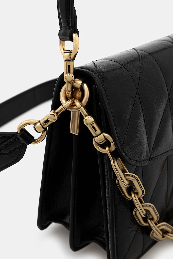 Kožená kabelka Coach Chain Tabby Shoulder Bag With Quilting černá CAF55