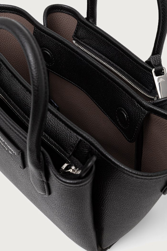 Torebka crossbody damska z imitacji skóry Emporio Armani czarny EW002328.AF17799