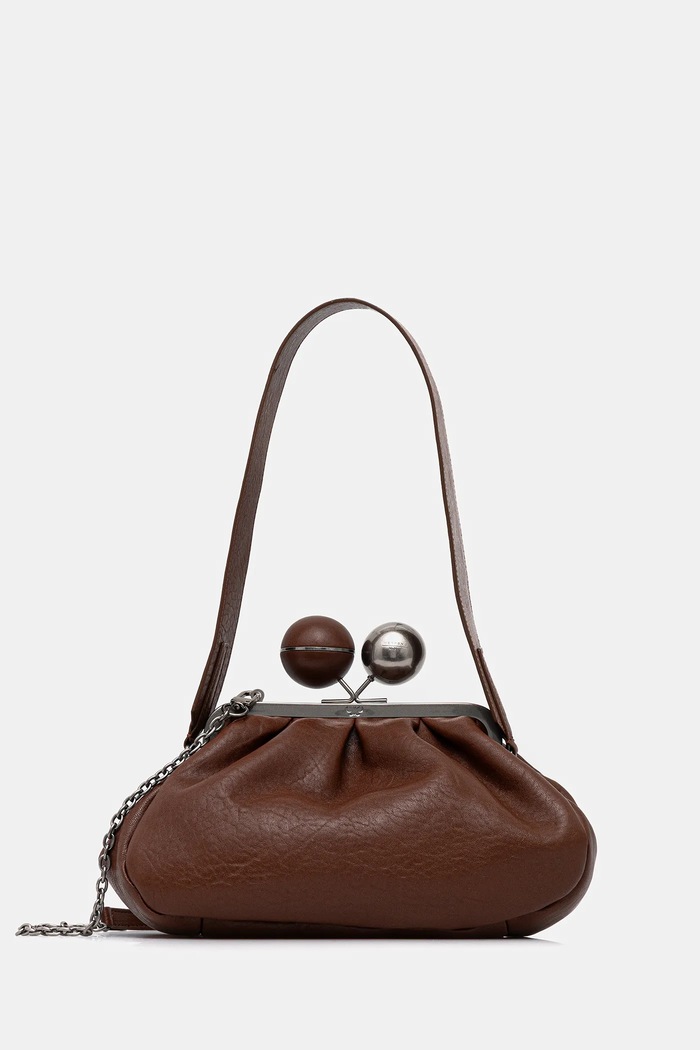 Weekend Max Mara torebka skórzana LECITO skóra licowa brązowy 2525516075600