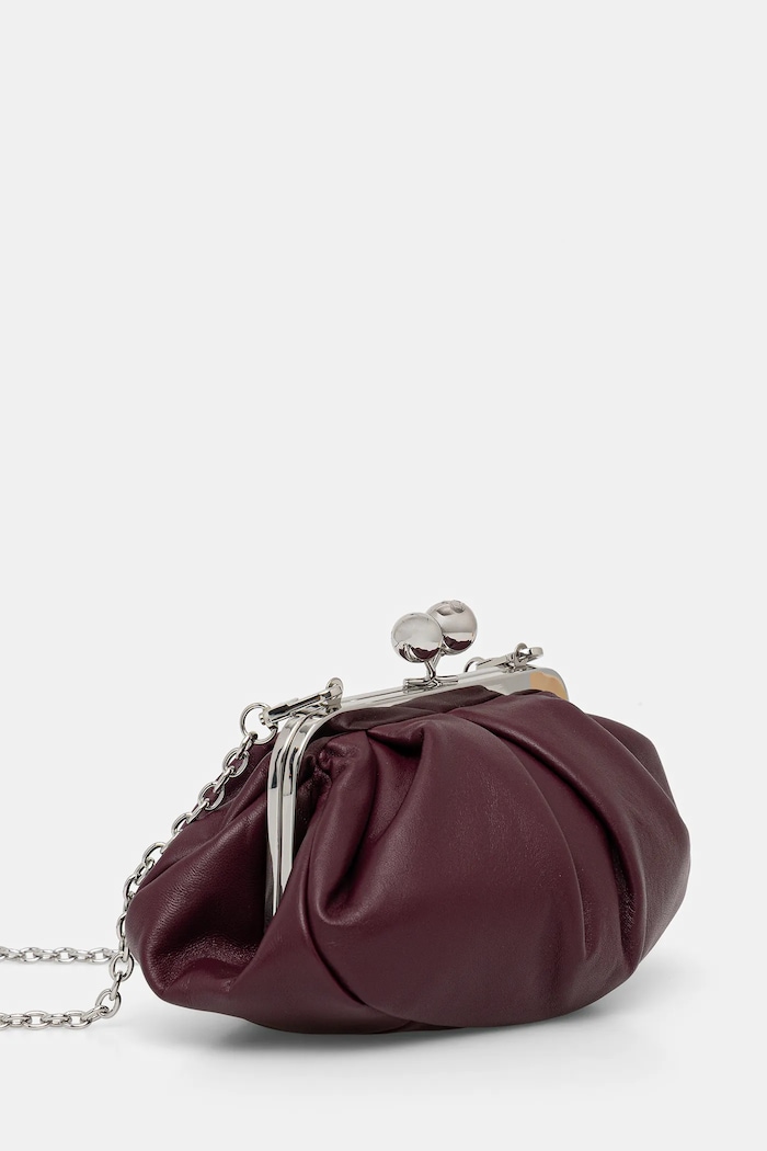 Weekend Max Mara Geantă piele PRATI 2525516165600 burgundia AW25