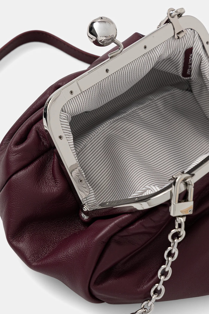 Geantă piele PRATI Weekend Max Mara burgundia 2525516165600