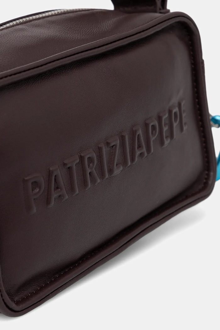 Kožená kabelka Patrizia Pepe hnedá 2B0153.L113
