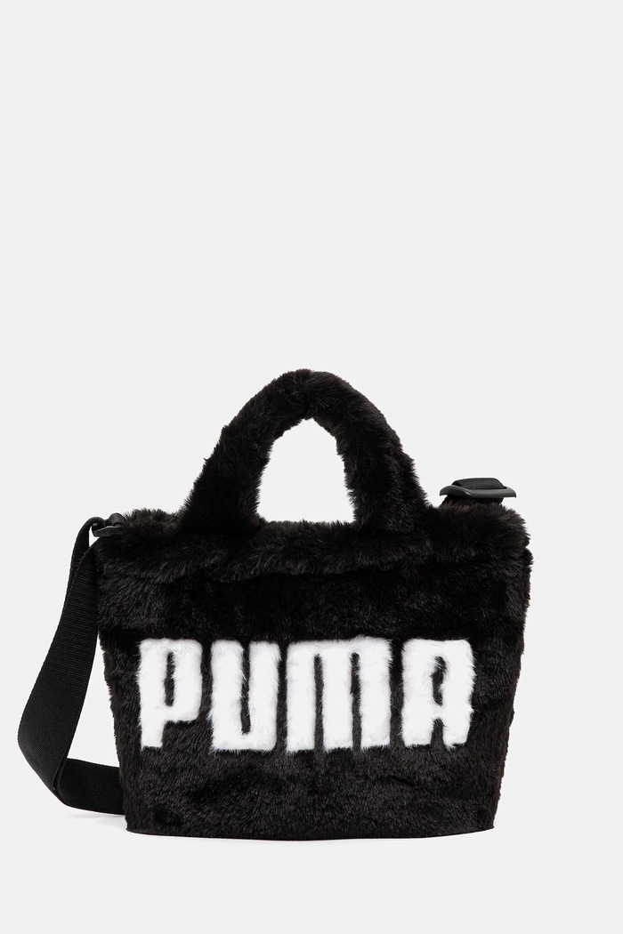 Torbica Puma Up Faux Fur Mini Tekstil črna 91713